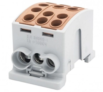 Złączka szynowa brązowa HLK 125A-3 (1x35,2x25 / 1x35,2x25) F-elektro F2.0376