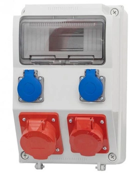 Rozdzielnia stacjonarna CAJA 9-mod gniazda 16A 5p 32A 5p 2x230V F-elektro F3.0245