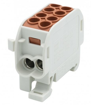 Złączka szynowa brązowa HLS 100A-2 (1x25,1x16 / 1x25,1x16) F-elektro F2.0519