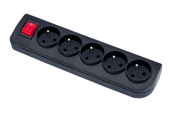Rozgałęźnik do przedłużacza z wyłącznikiem 5-gniazda z uziemieniem czarna Elgotech GN-50W-2