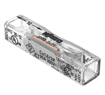 Szybkozłączka przelotowa miniaturowa 2x0,75-4mm2 Wago 2773-2401