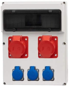 Rozdzielnia budowlana RS-KOMBI 12-mod gniazda 16A 5p 0/1 (16A) F-elektro F3.1873