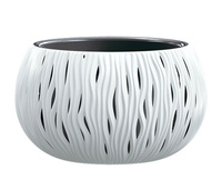 Doniczka ozdobna z wkładem biała Bowl Sandy DSK240-S449