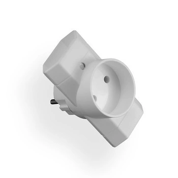 Rozgałęźnik wtyczkowy 1-gniazdo b/u + 2-gniazda b/u EURO biały Elgotech R-12