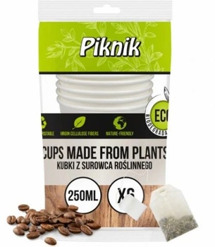 Kubki z trzciny 250ml ECO bez plastyku 6szt Kuchcik 4118