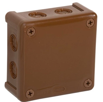 Puszka natynkowa hermetyczna brązowa bez zacisków 98x98x42 IP55 Viplast 04202