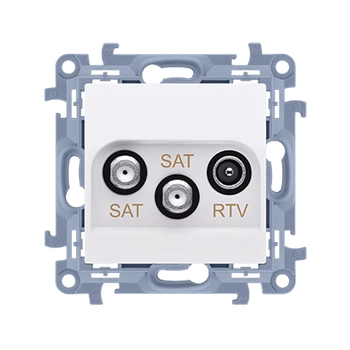 Gniazdo antenowe RTV-SAT-SAT biały SIMON 10 CASK2.01/11 Kontakt-Simon