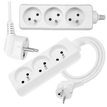 Przedłużacz z uziemieniem biały 3-gniazda 5m OMY 3x1 Elgotech EPS-305
