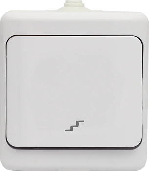 Łącznik schodowy natynkowy hermetyczny biały IP54 BRYZA 180406
