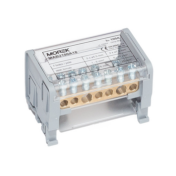 Blok rozdzielczy 2-polowy 100A 1000V 2x25mm + 5x6mm Morek MAB2100A18