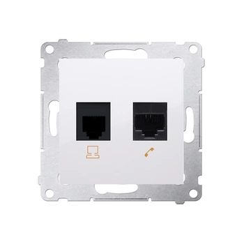 Gniazdo komputerowe + telefoniczne białe simon 54 D5T.01/11 Kontakt-Simon