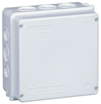 Puszka natynkowa hermetyczna biała z wkładem 5x25mm IP55 TAREL