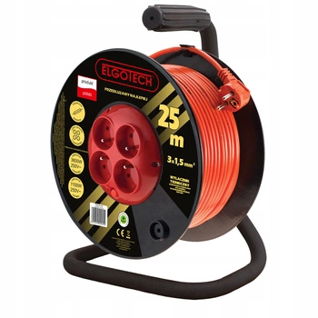 Przedłużacz bębnowy z uziemieniem 25m OW 3x1,5 4xGS STRONG Elgotech PZB-40-25G