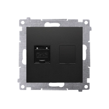 Gniazdo komputerowe pojedyncze RJ45 kat.6 czarne mat Simon 54 D61.01/49 Kontakt-Simon