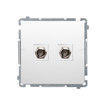 Gniazdo antenowe podwójne  typu F białe Basic BMAF2.01/11 kontakt-Simon