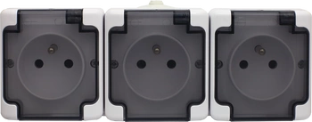 Gniazdo potrójne natynkowe hermetyczne biały IP54 BRYZA 181440
