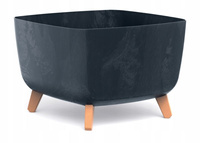 Doniczka na naóżkach antracytowa GRACIA SQUARE BETON EFFECT DGQL400E-S433