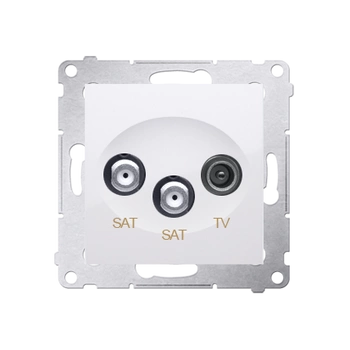 Gniazdo antenowe podwójne SAT-SAT-RTV białe Simon 54 DASK2.01/11 Kontakt-Simon 
