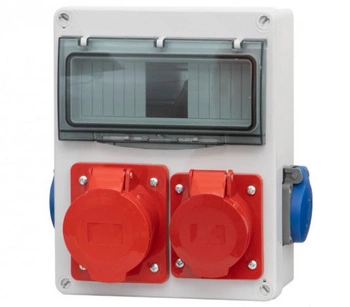 Rozdzielnica budowlana R-240 8-mod gniazda 16A 5p 32A 5p 2x230V F-elektro F3.0118