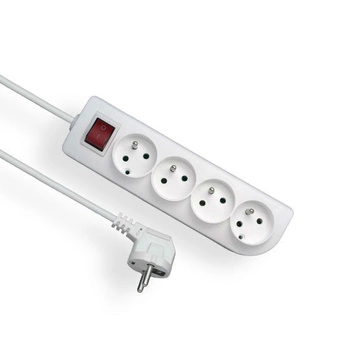 Przedłużacz z uziemieniem i wyłacznikiem 4-gniazdowy biały 10m MOY 3x1 Elgotech PSN-4010W