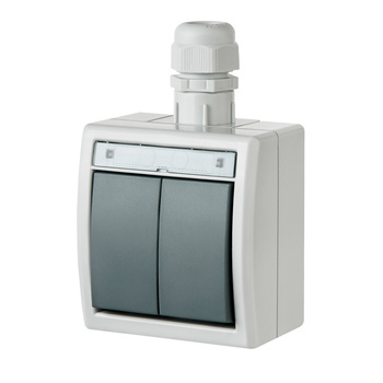 Łącznik świecznikowy Natynkowy hermetyczny szary IP65 AQUANT 1202-65
