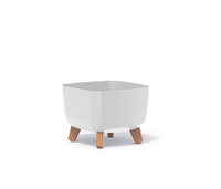 Doniczka na nóżkach biała Gracia Square DGQL400-S449