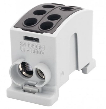 Zaciszk szynowy czarny HLK 125A-2 (1x35,1x25 / 1x35,1x25) F-elektro F2.0370