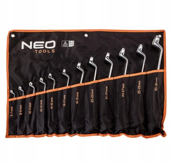 Zestaw kluczy oczkowych odgiętych 6-32 mm NEO 09-952 12 szt.