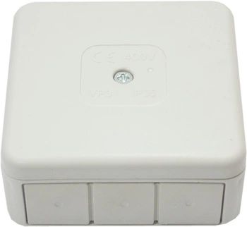 Puszka natynkowa hermetyczna IP44 biała skręcana 85x85x37 Viplast 03101