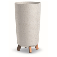 Doniczka na nóżkach wysoka biała Gracia Tubus Slim Eco Wood DGTL240W-S449W
