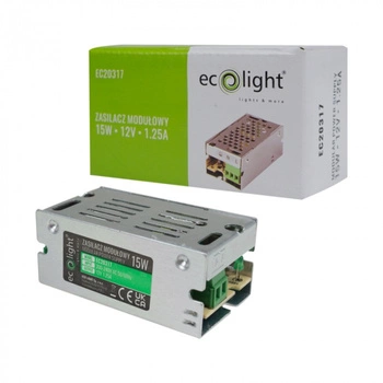 Zasilacz LED slim 15W 12V 1,25A IP20 Eco Light EC20317