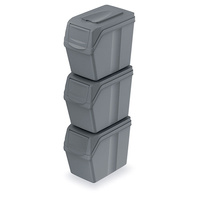 Zestaw koszy na smieci szary 3 x 20L Sortibox Keden ISWB20S3-405U
