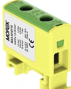 Złączka szynowa żółto-zielona 1,5-16mm Morek MAA1016Y10