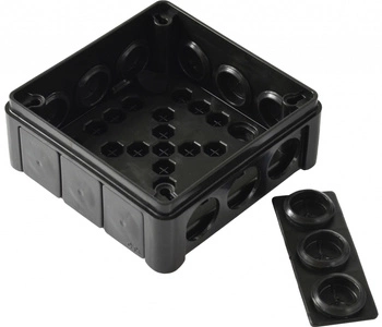 Puszka natynkowa hermetyczna czarna 98x98x42 IP55 Viplast 04105