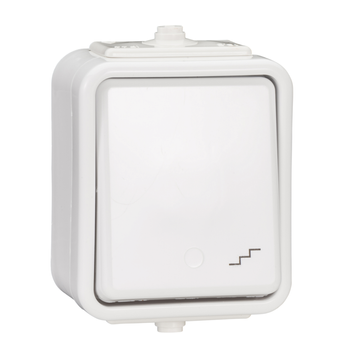 Łącznik schodowy natynkowy hermetyczny biały IP44 CEDAR WNT600C01