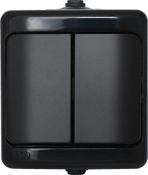 Łącznik świecznikowy natynkowy hermetyczny czarny IP54 Bryza 180905