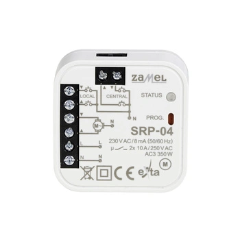 Sterownik rolet dopuszkowy przewodowy 10A 230V 350W SRP-04 Zamel EXT10000225 