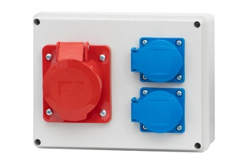 Rozdzielnia zasilająca z gniazdami 16A 5p 2x230V F-elektro F3.0085