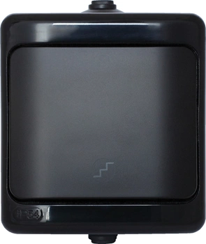 Łącznik schodowy natynkowy natynkowy czarny IP54 BRYZA 180906