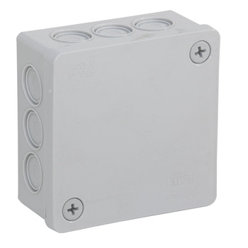 Puszka znatynkowa hermetyczna szara  z zaciskami 86x86x40 IP55 Viplas 02353