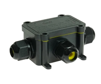 Puszka natynkowa hermetyczna czarna 3x1,5mm 16A IP68 Plastrol W-00405