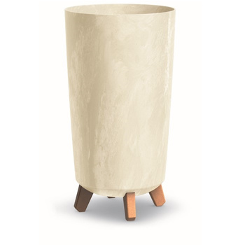 Doniczka na nóżkach kremowa GRACIA TUBUS SLIM BETON EFFECT DGTL240E-CY700
