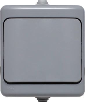 Łącznik pojedyńczy natynkowy hermetyczny szary IP54 BRYZA 180001
