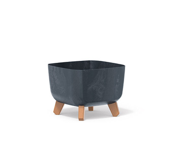 Doniczka na nóżkach antracytowa GRACIA SQUARE BETON EFFECT DGQL240E-S433