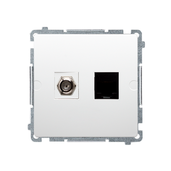 Gniazdo antenowe typu F + RJ45 białe Basic BMAFRJ45.01/11 Kontakt-Simon