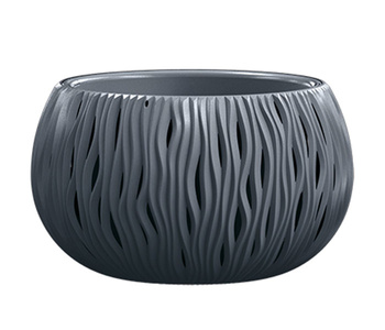 Doniczka ozdobna z wkładem antracytowa Bowl Sandy DSK240-S433