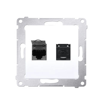 Gniazdo komputerowe podwójne RJ45 cat.6 białe Simon 54 D62.01/11 Kontakt-Simon