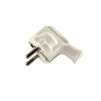 Wtyczka kątowa z uziemieniem Unischuko biała Elgotech WT-35