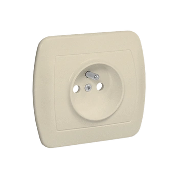 Gniazdo pojedyncze z uziemieniem Beżowe AKORD AGZ1E/12 Kontakt-Simon