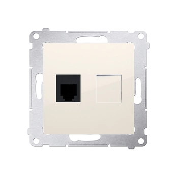 Gniazdo telefoniczne pojedyncze RJ12 kremowe Simon 54 DT1.01/41 Kontakt-Simon